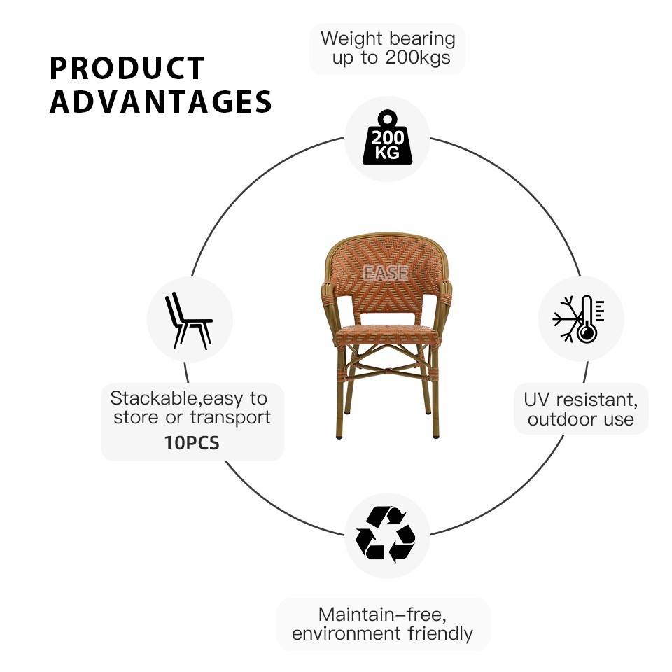 5 parisian rattan chairs wholesale